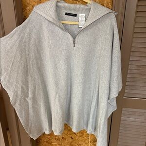 Banana Republic Light Gray Quarter-Zip Poncho